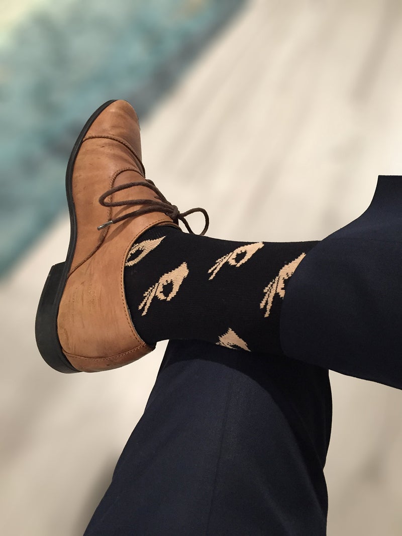 Balanced Co. Circle Game Meme Funny Crazy Novelty Unisex Socks, Gifts for Him, Dad, Husband (Beige) - Image 4